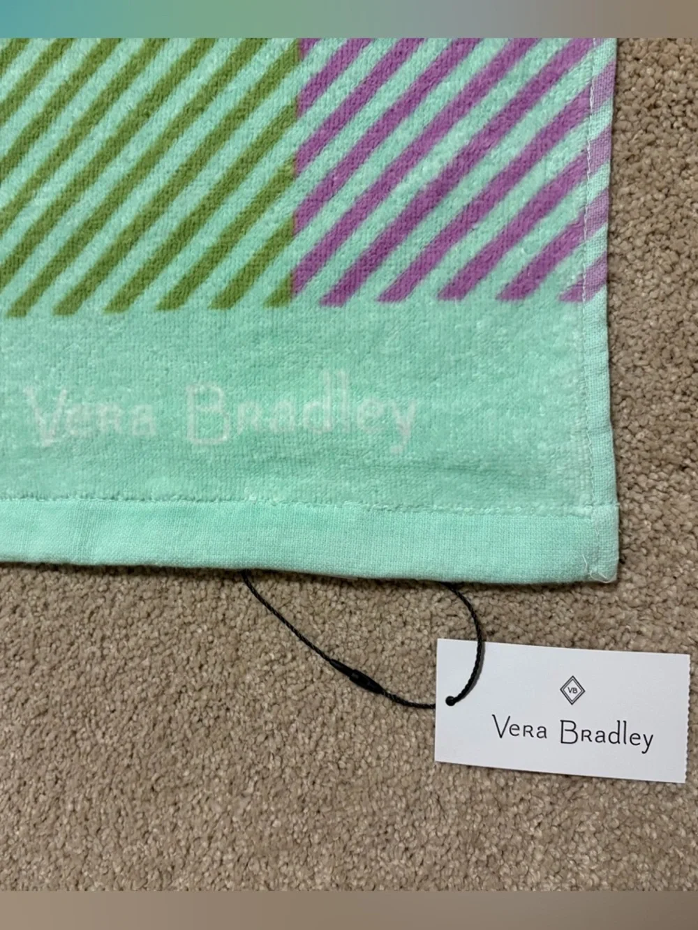 NWT Vera Bradley multicolored oversized beach towel - Gingham Plaid